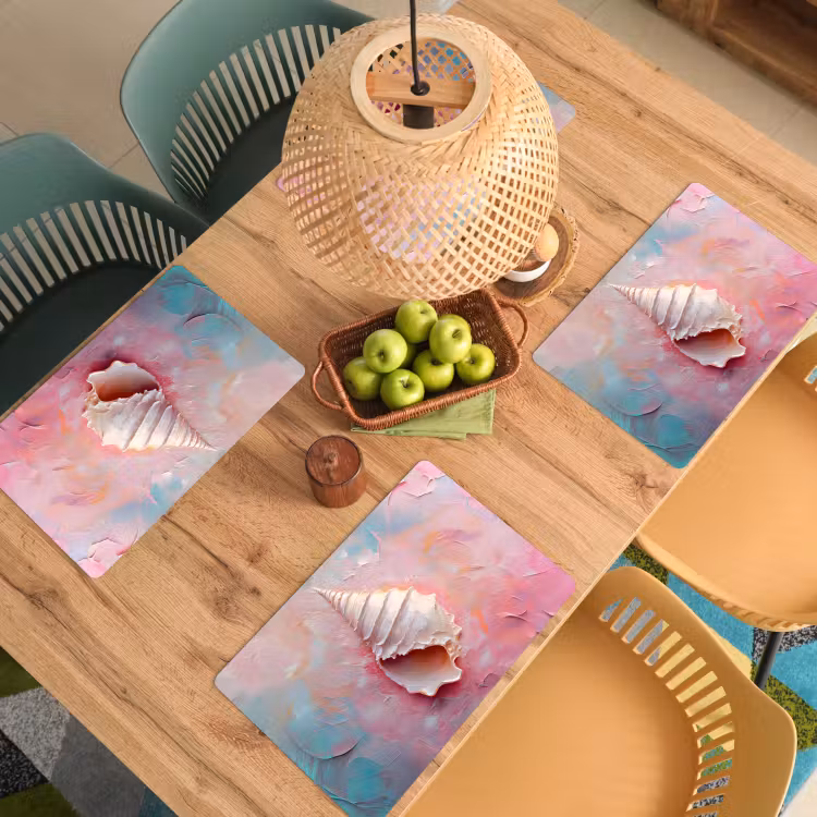 Placemat - 6 stuks - Schelp - Pastel - Pink — 6