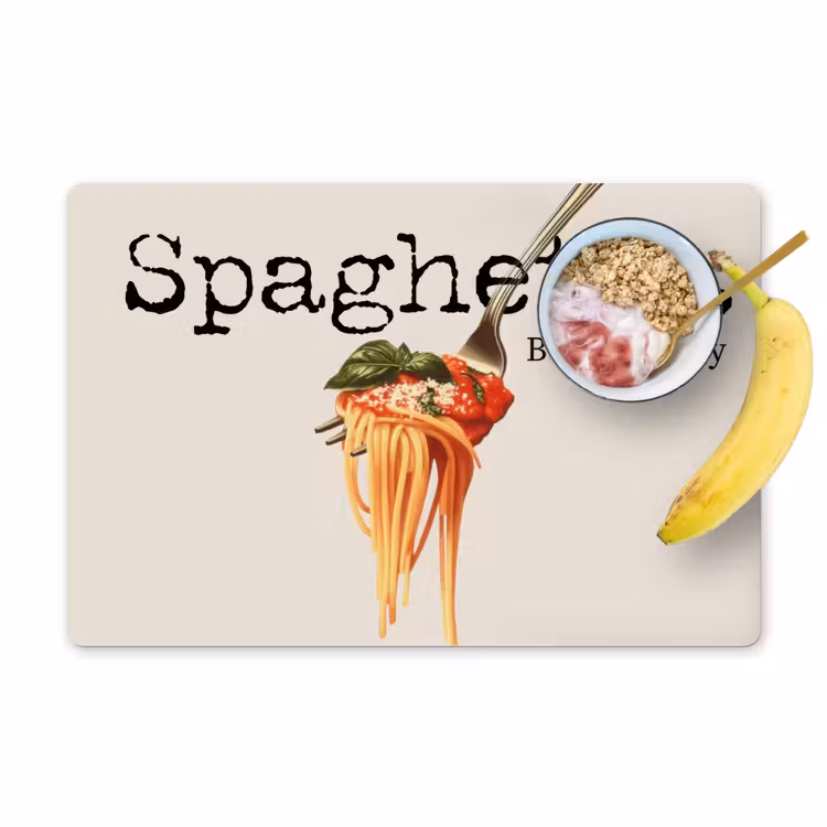 Placemat - 6 stuks - Spaghetti - tomatensaus - Parmezaanse kaas — 1