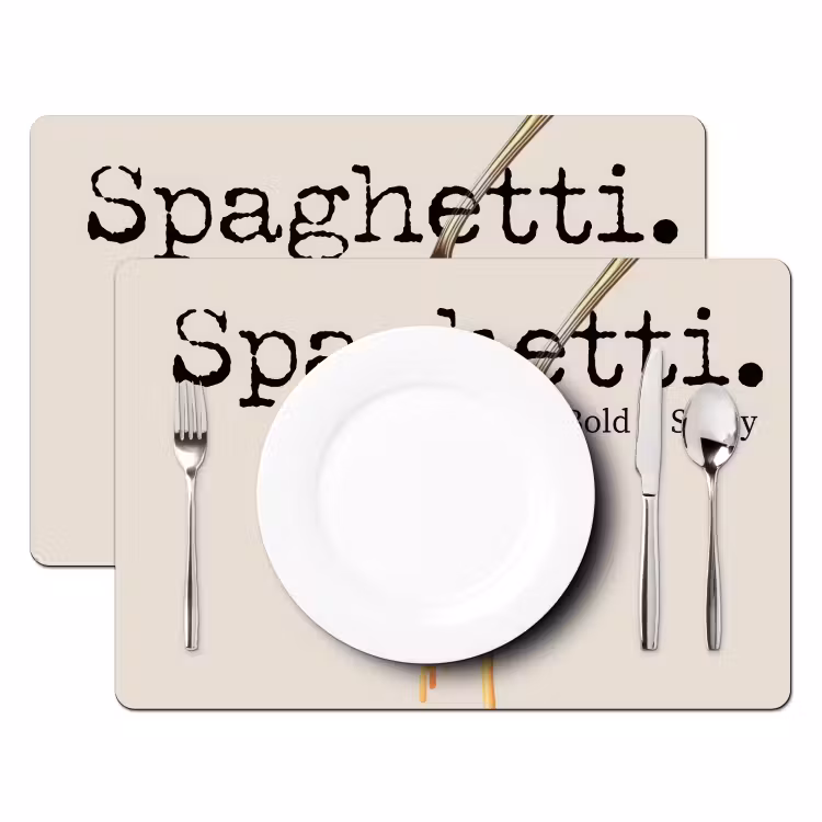 Placemat - 6 stuks - Spaghetti - tomatensaus - Parmezaanse kaas — 2