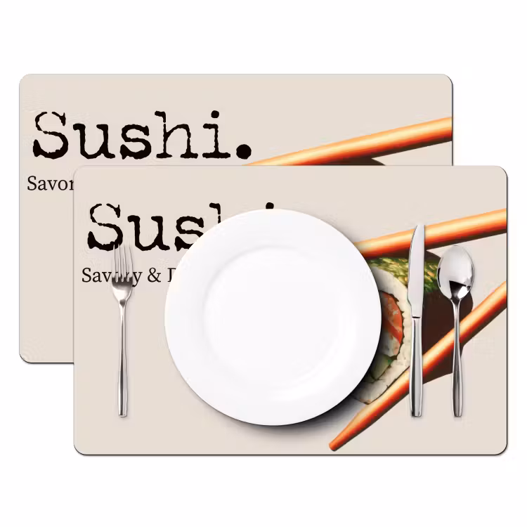 Placemat - 6 stuks - Sushi - Zalm - Rijst - Japans — 2