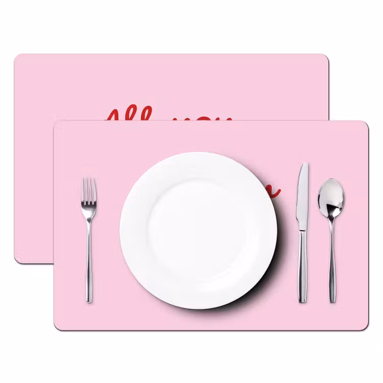Placemat - 6 stuks - Tekst - Roze - Love - Hart — 2
