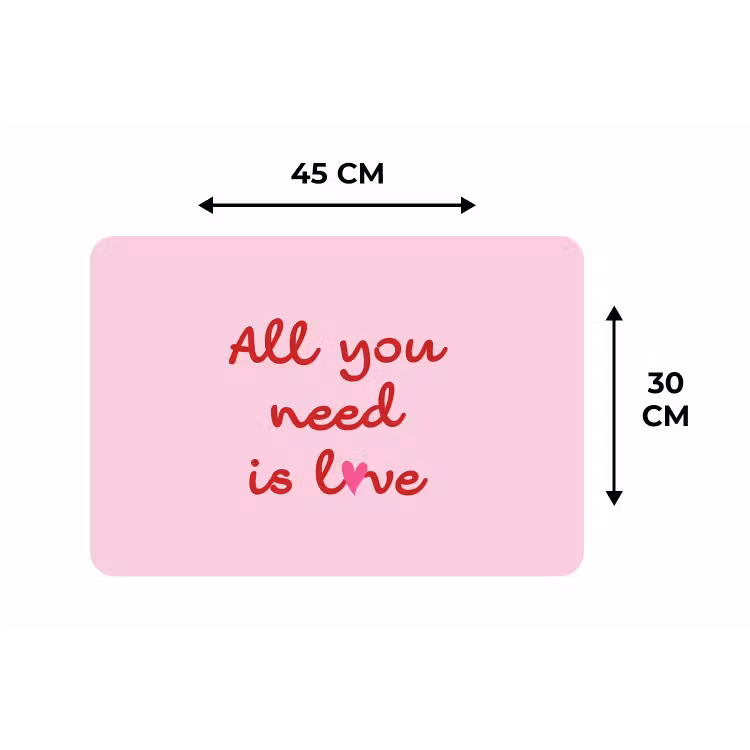 Placemat - 6 stuks - Tekst - Roze - Love - Hart — 3