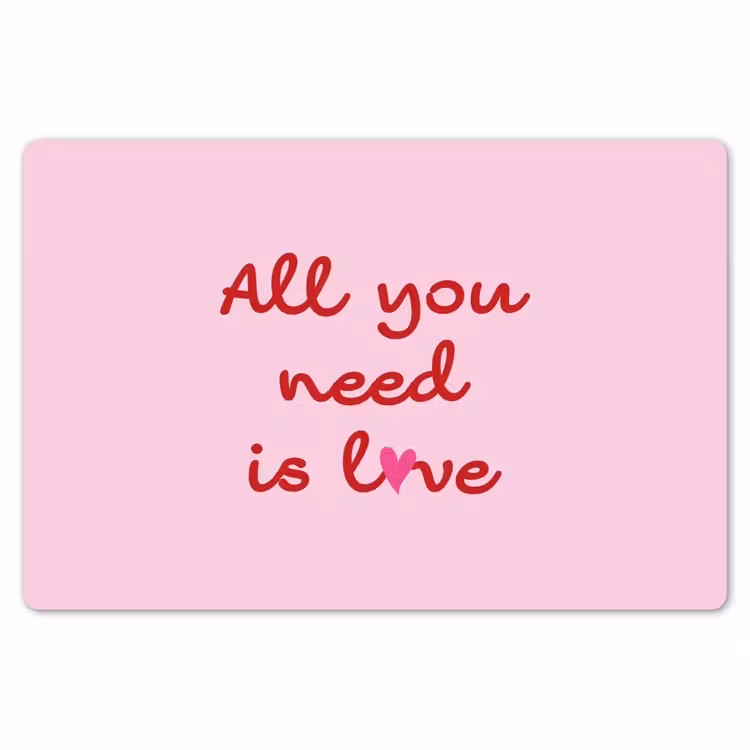 Placemat - 6 stuks - Tekst - Roze - Love - Hart — 7