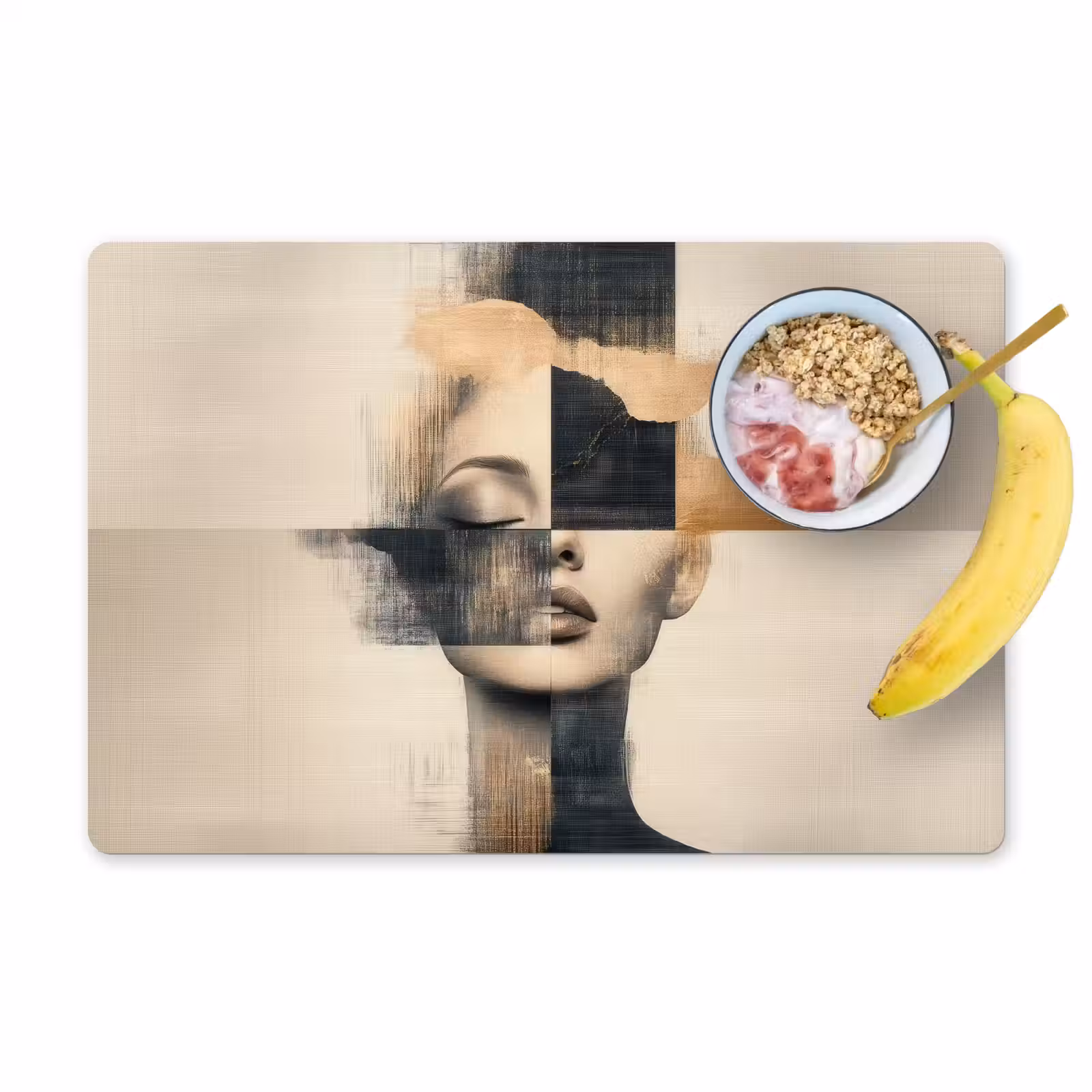 Placemat - 6 stuks - Goud - Vrouw - Rechthoeken — 1