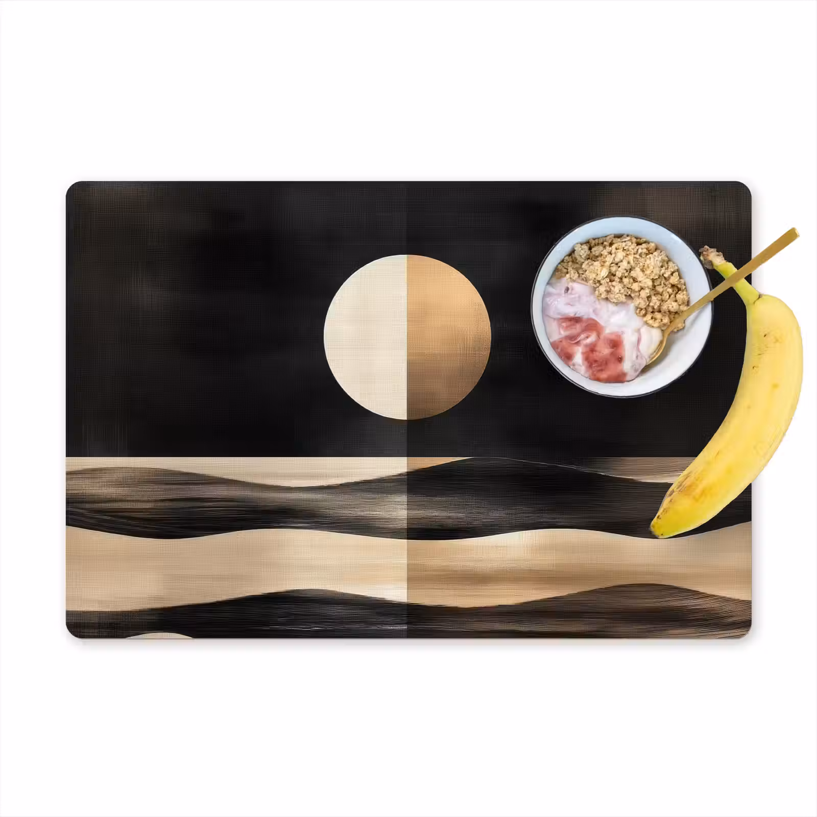 Placemat - 6 stuks - Maan - Cirkel - Goud — 1