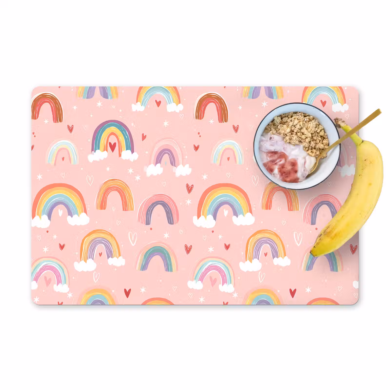 Placemat - 6 stuks - Regenboog - Patroon - Pastel — 1