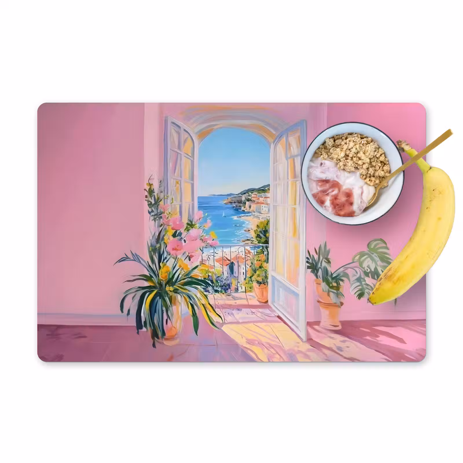 Placemat - 6 stuks - Roze - Buiten - Verf — 1