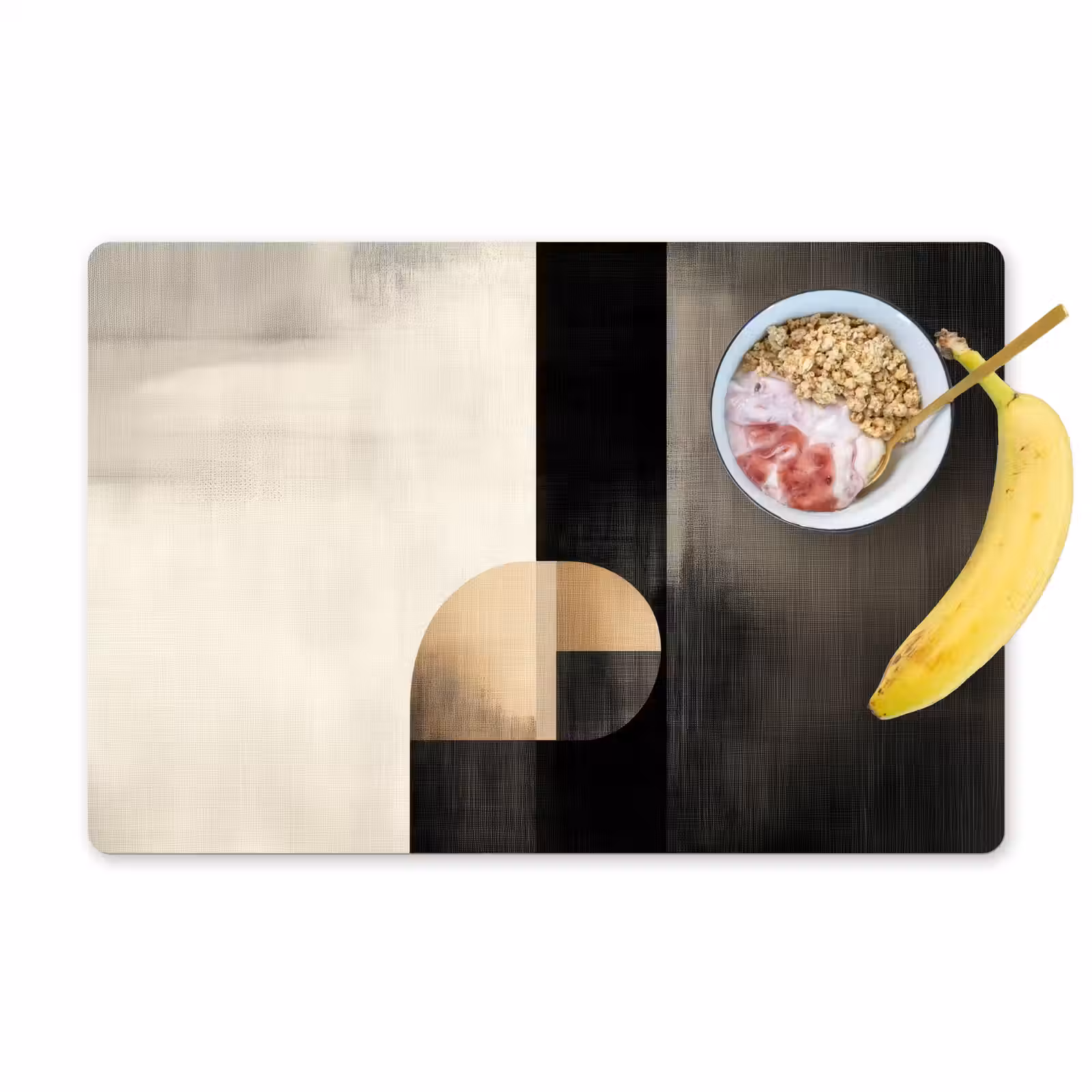 Placemat - 6 stuks - Vormen - Modern - Zwart — 1