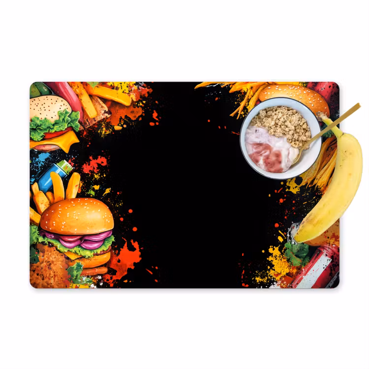Placemat - 6 stuks - Fastfood - Graffiti - Hamburger - Eten - Modern — 1