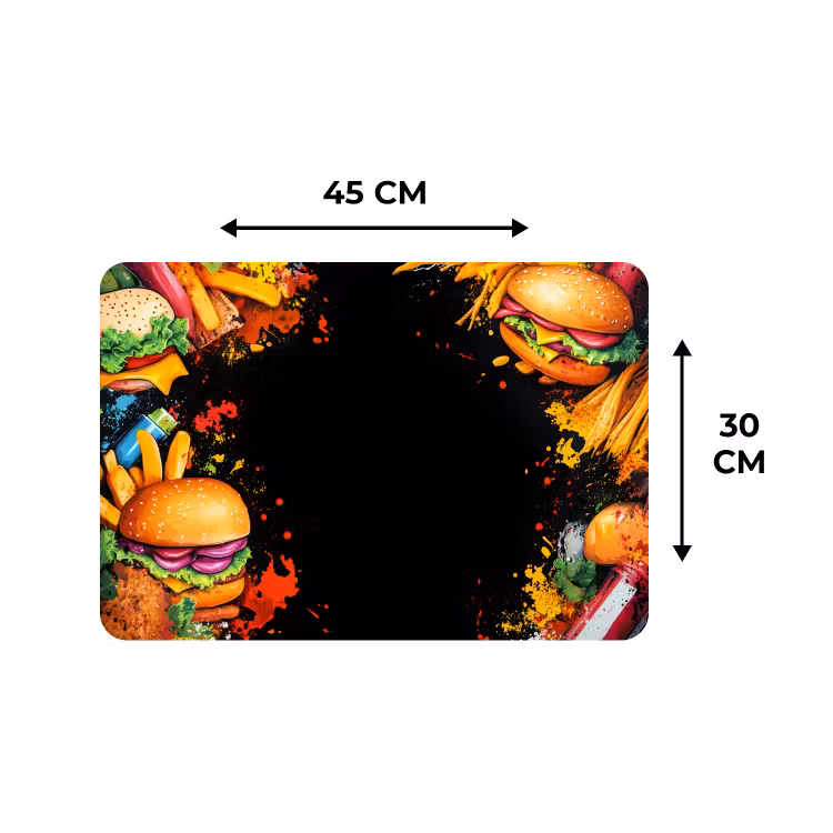 Placemat - 6 stuks - Fastfood - Graffiti - Hamburger - Eten - Modern — 3