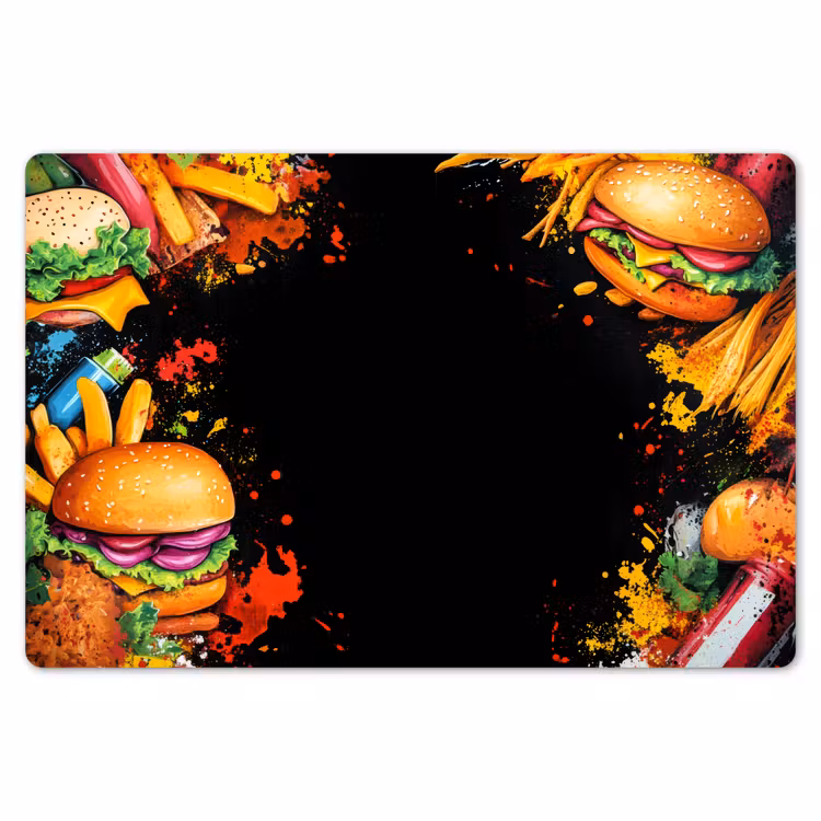 Placemat - 6 stuks - Fastfood - Graffiti - Hamburger - Eten - Modern — 7