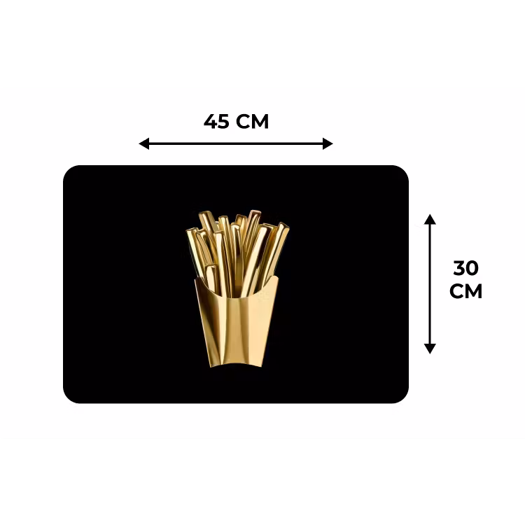 Placemat - 6 stuks - Friet - Goud - Chrome - Eten — 3