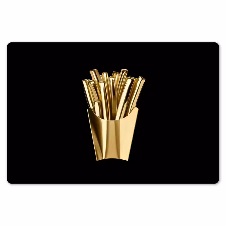 Placemat - 6 stuks - Friet - Goud - Chrome - Eten — 7