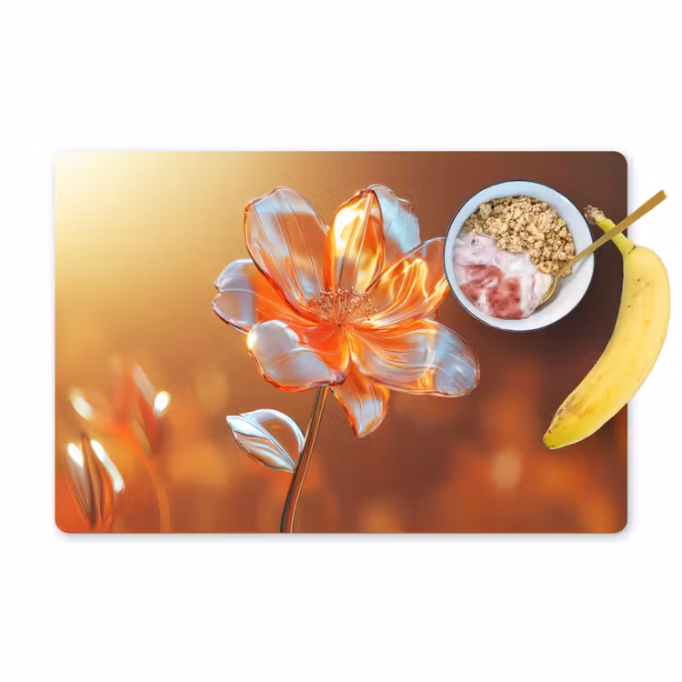 Placemat - 6 stuks - Glazen - Bloem - Zonlicht — 1