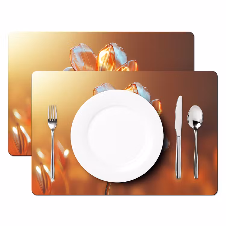 Placemat - 6 stuks - Glazen - Bloem - Zonlicht — 2