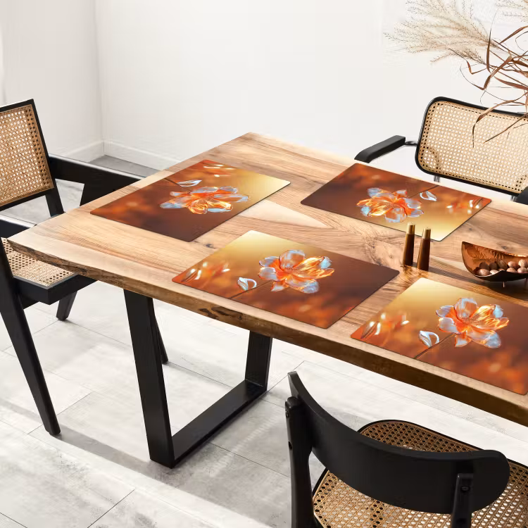 Placemat - 6 stuks - Glazen - Bloem - Zonlicht — 5