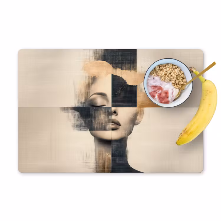 Placemat - 6 stuks - Goud - Vrouw - Rechthoeken — 1