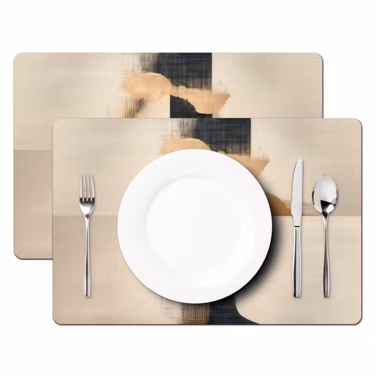 Placemat - 6 stuks - Goud - Vrouw - Rechthoeken — 2