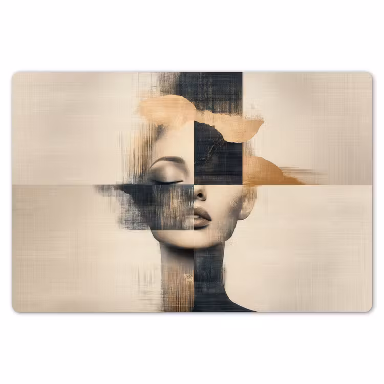 Placemat - 6 stuks - Goud - Vrouw - Rechthoeken — 7