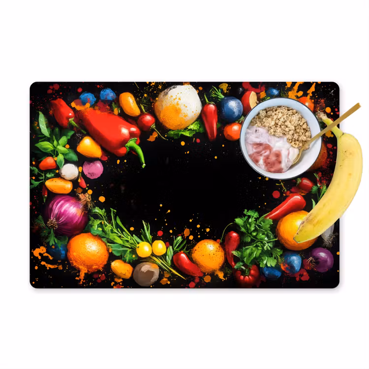 Placemat - 6 stuks - Groente - Graffiti - Kleurrijk - Koken - Abstract — 1