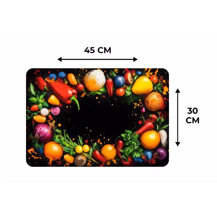 Placemat - 6 stuks - Groente - Graffiti - Kleurrijk - Koken - Abstract — 3