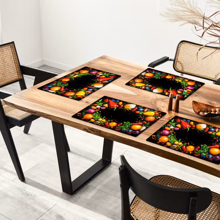 Placemat - 6 stuks - Groente - Graffiti - Kleurrijk - Koken - Abstract — 5