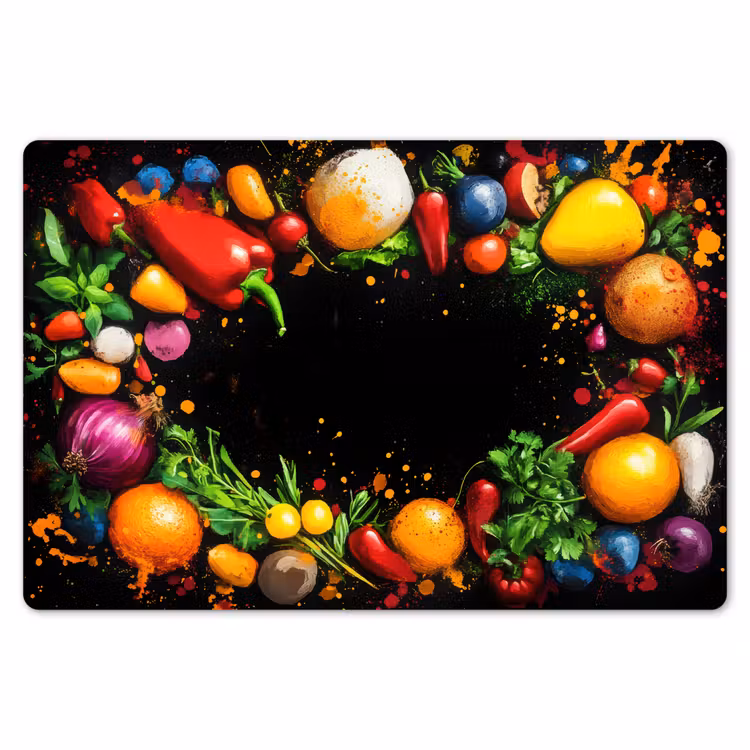 Placemat - 6 stuks - Groente - Graffiti - Kleurrijk - Koken - Abstract — 7
