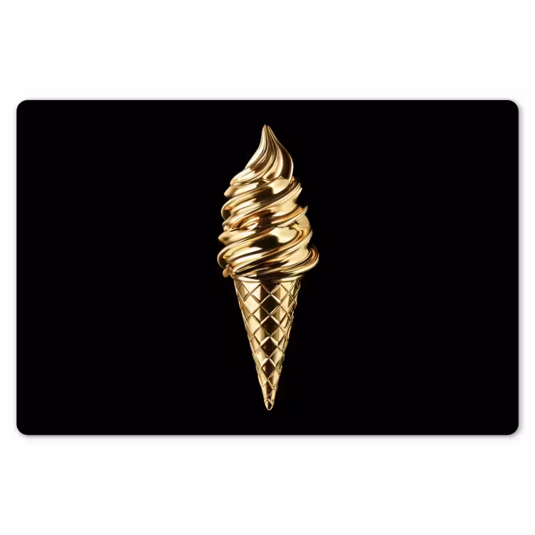 Placemat - 6 stuks - Ijs - Goud - Zwart - Eten — 7