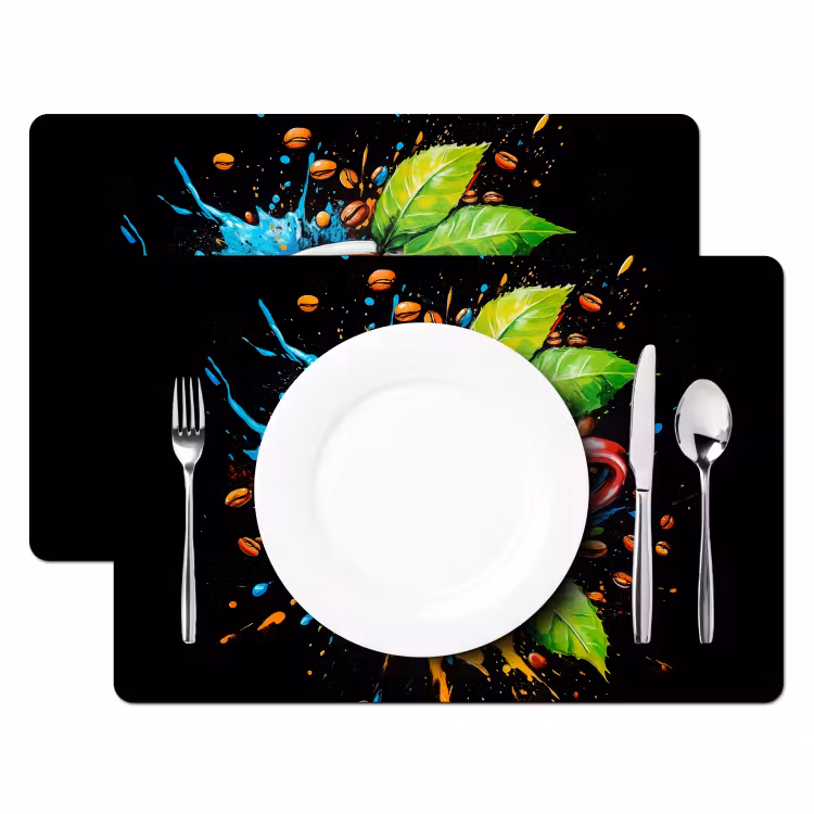 Placemat - 6 stuks - Koffie - Graffiti - Drinken - Abstract — 2
