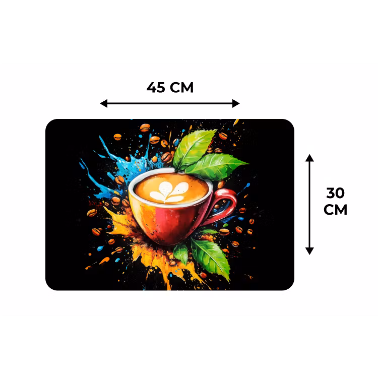 Placemat - 6 stuks - Koffie - Graffiti - Drinken - Abstract — 3