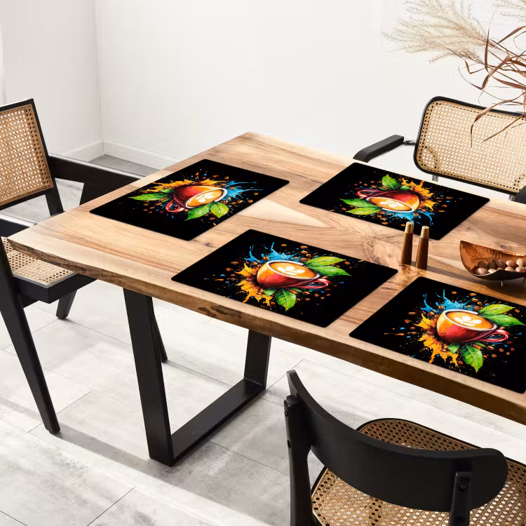 Placemat - 6 stuks - Koffie - Graffiti - Drinken - Abstract — 5