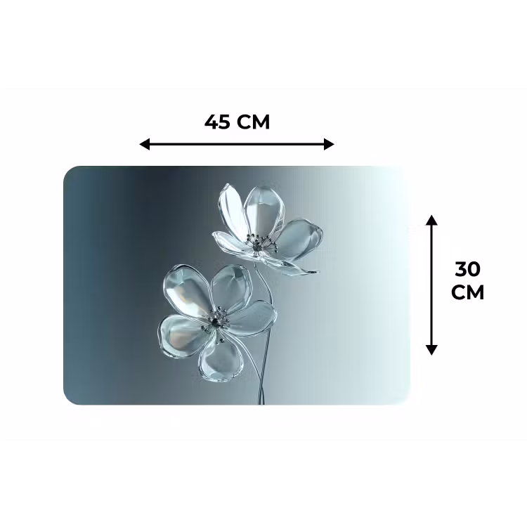 Placemat - 6 stuks - Kristal - Bloemen - Grijs — 3