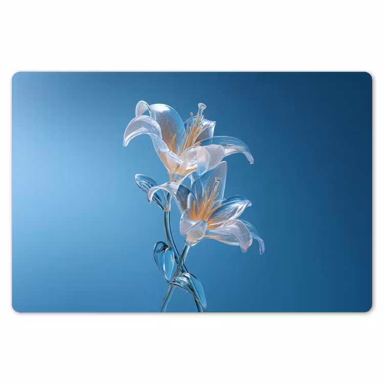 Placemat - 6 stuks - Lelies - Blauw - Glazen — 7