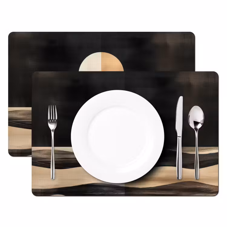 Placemat - 6 stuks - Maan - Cirkel - Goud — 2
