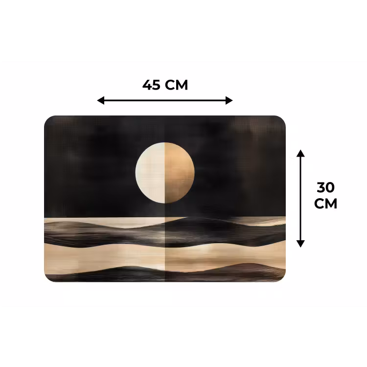 Placemat - 6 stuks - Maan - Cirkel - Goud — 3