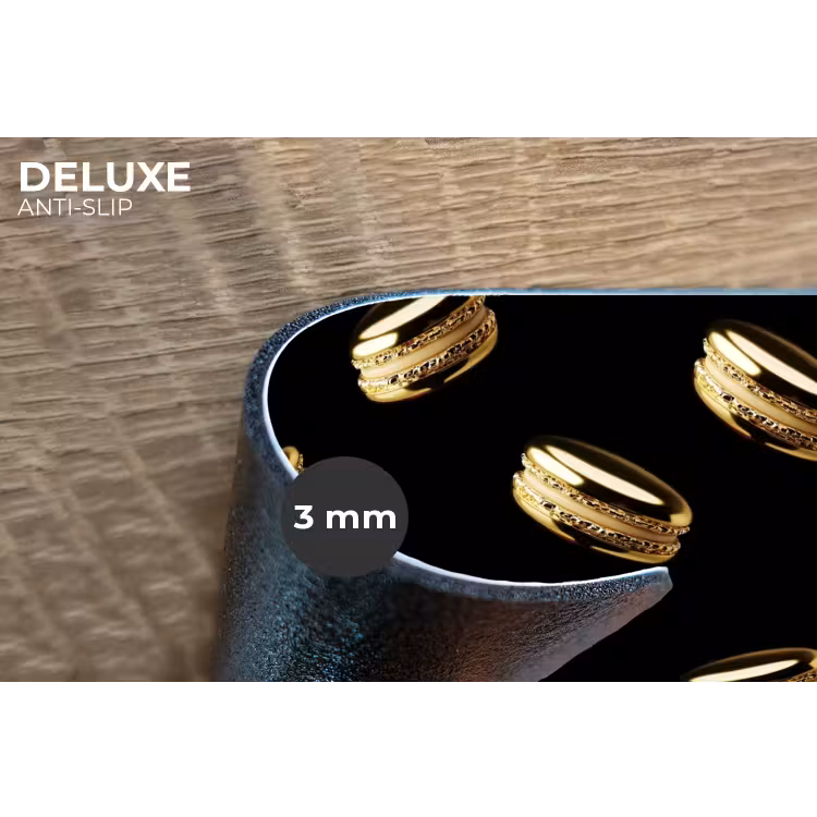 Placemat - 6 stuks - Macarons - Patroon - Goud - Zwart — 4