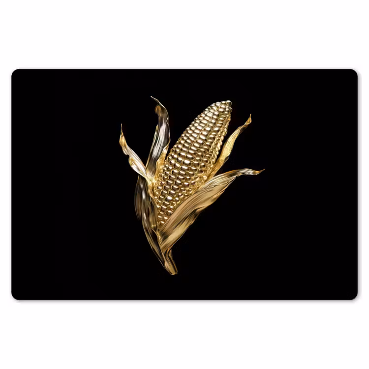 Placemat - 6 stuks - Mais - Eten - Goud - Zwart — 7