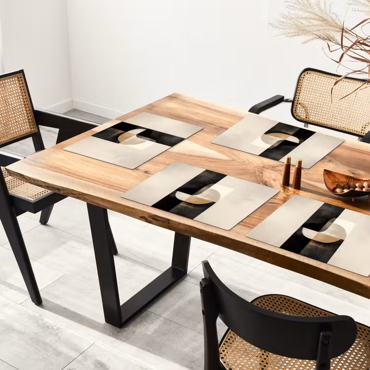 Placemat - 6 stuks - Modern - Vierkant - Vormen — 5