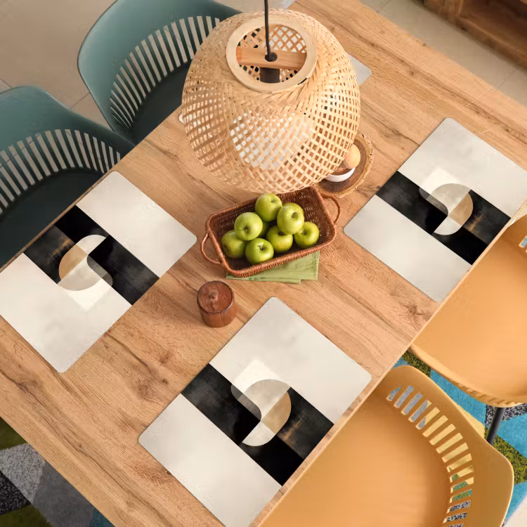 Placemat - 6 stuks - Modern - Vierkant - Vormen — 6