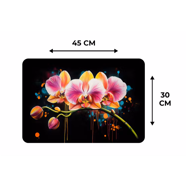 Placemat - 6 stuks - Orchidee - Graffiti - Kleurrijk - Bloemen - Abstract — 3
