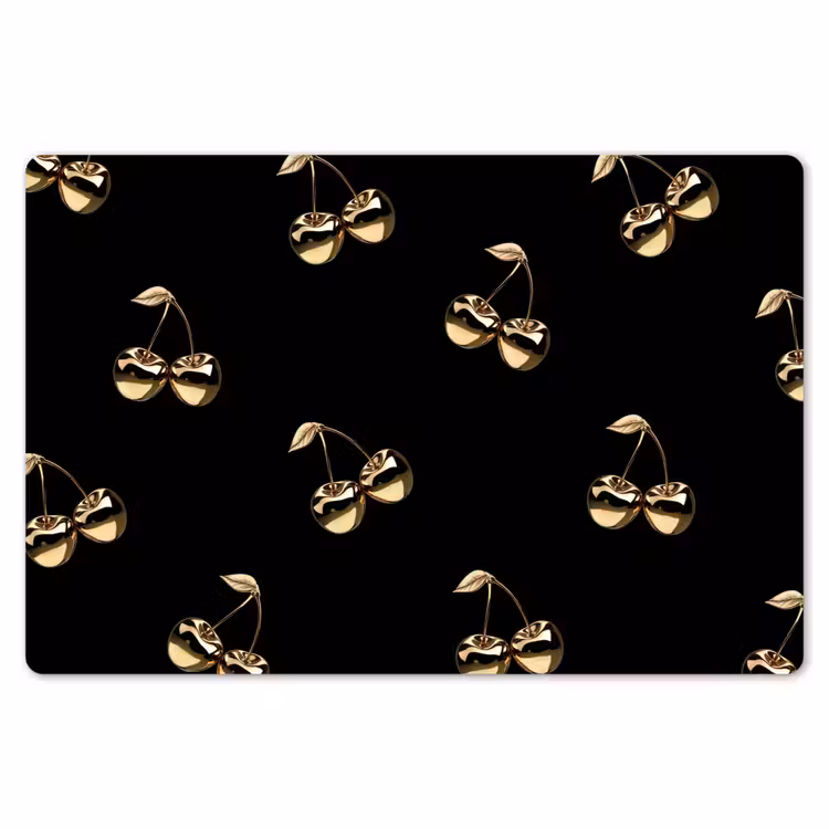 Placemat - 6 stuks - Patroon - Kersen - Goud - Chrome — 7
