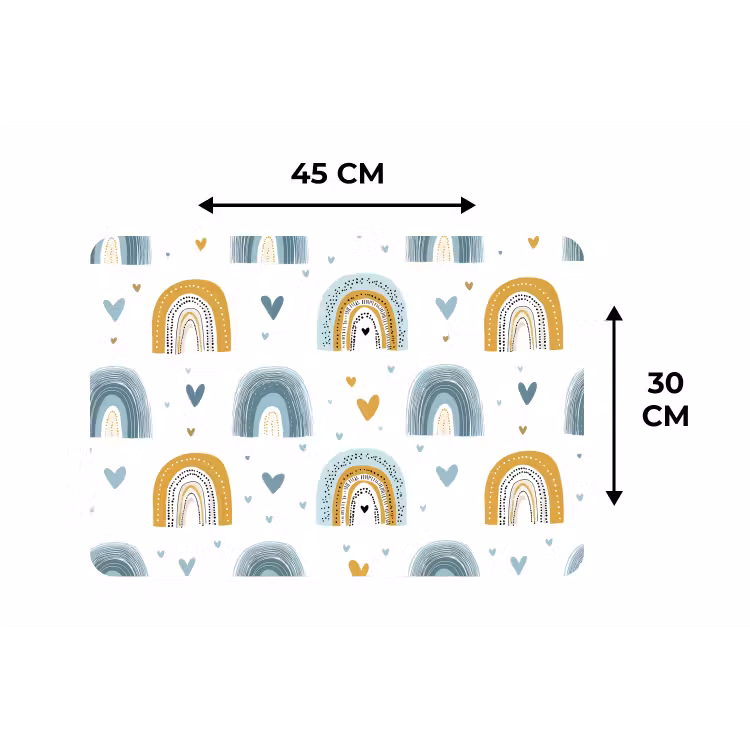 Placemat - 6 stuks - Patroon - Regenboog - Hartjes — 3