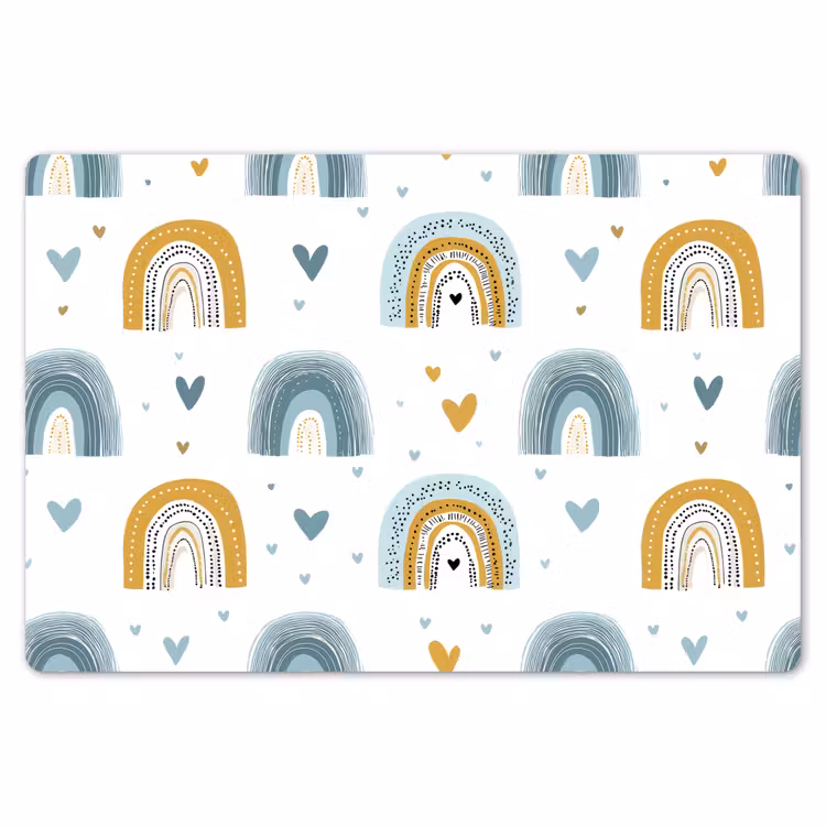 Placemat - 6 stuks - Patroon - Regenboog - Hartjes — 7