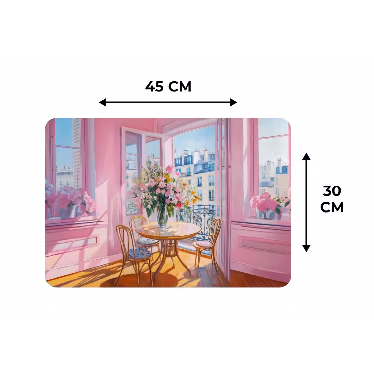 Placemat - 6 stuks - Pink - City - Bloemen — 3