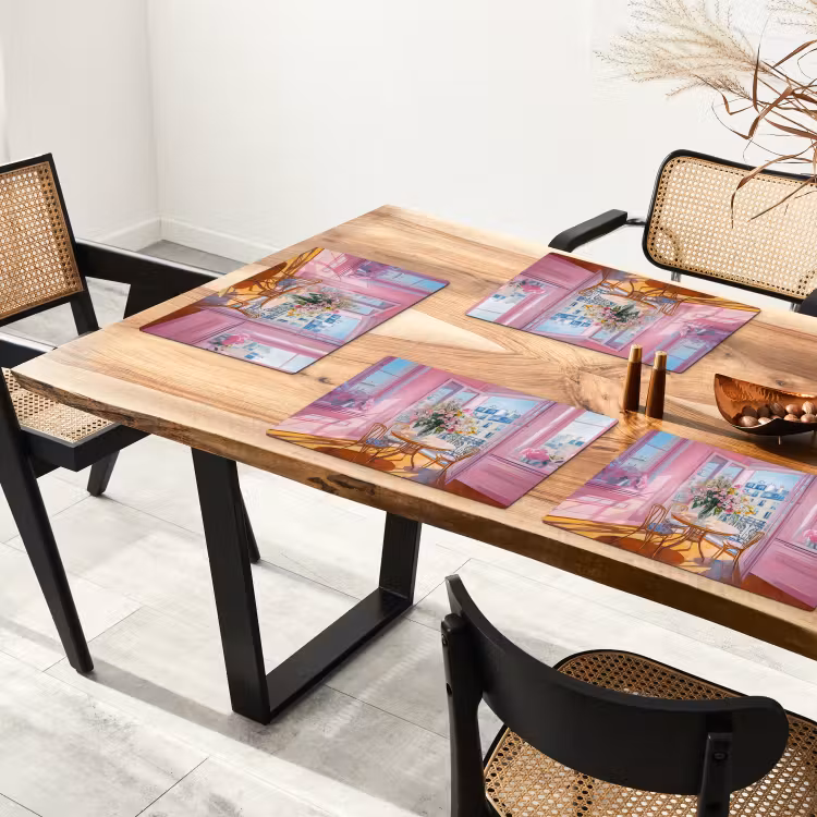 Placemat - 6 stuks - Pink - City - Bloemen — 5