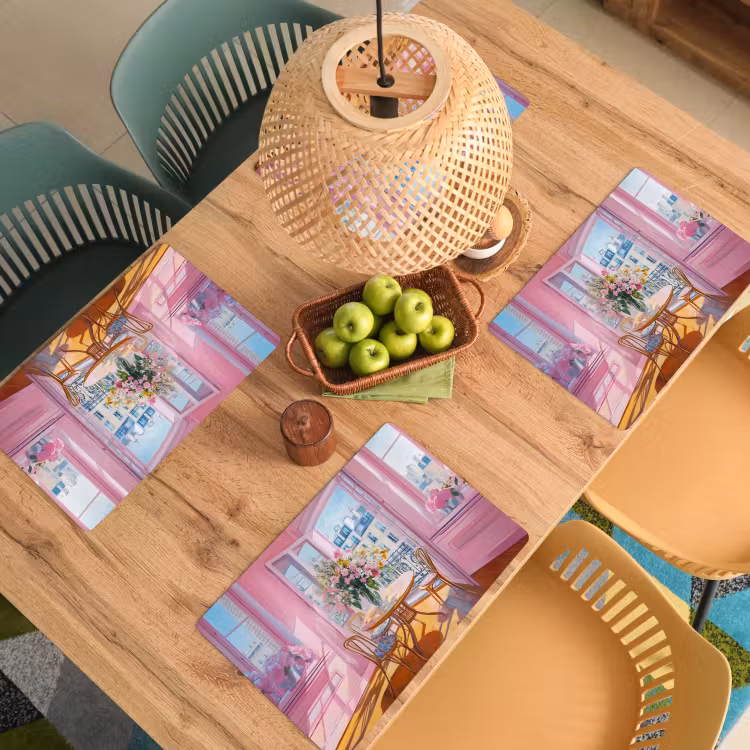 Placemat - 6 stuks - Pink - City - Bloemen — 6