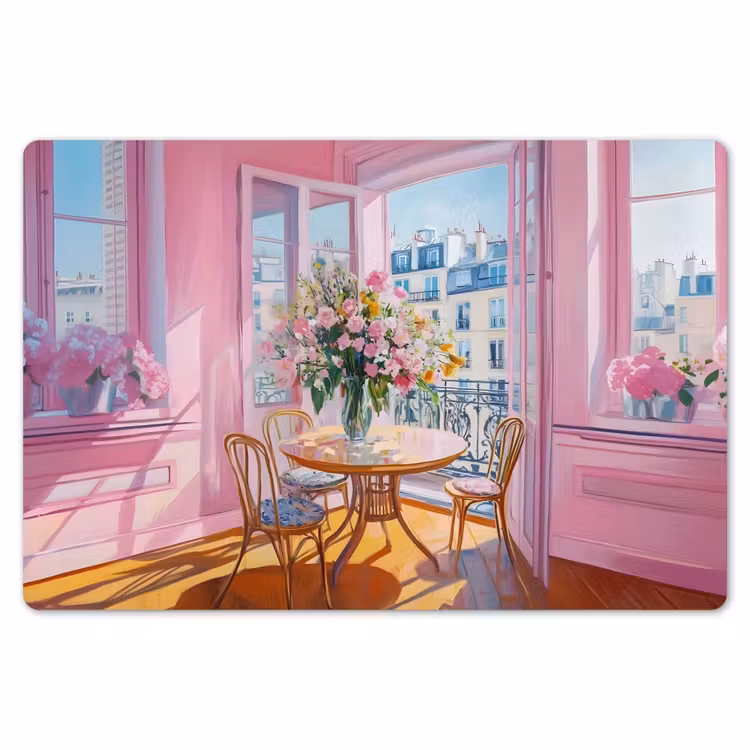 Placemat - 6 stuks - Pink - City - Bloemen — 7