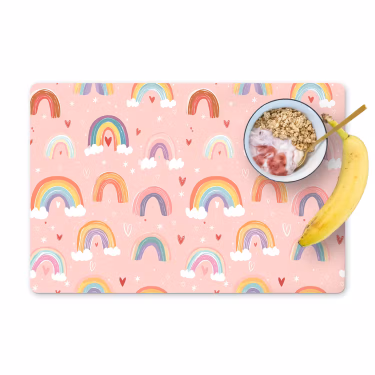 Placemat - 6 stuks - Regenboog - Patroon - Pastel — 1