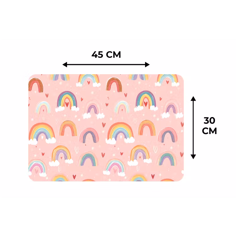 Placemat - 6 stuks - Regenboog - Patroon - Pastel — 3