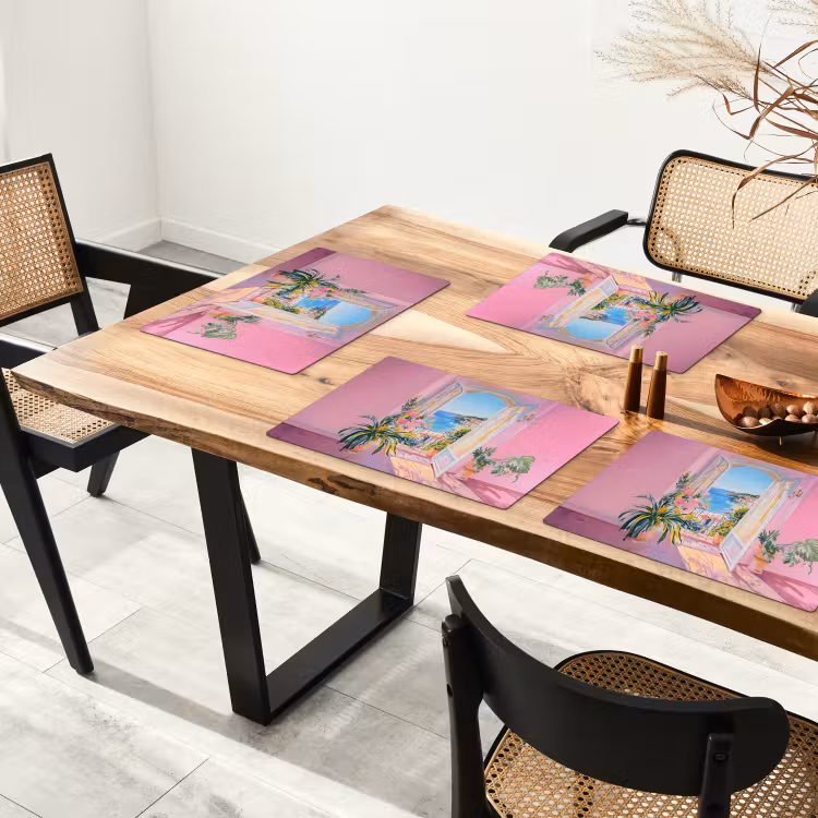 Placemat - 6 stuks - Roze - Buiten - Verf — 5